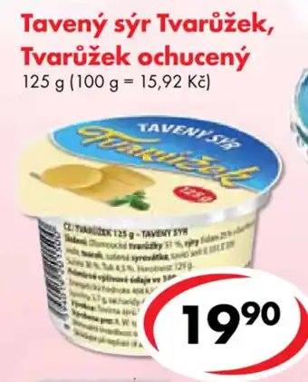 CBA Tavený sýr Tvarůžek, Tvarůžek ochucený nabídka