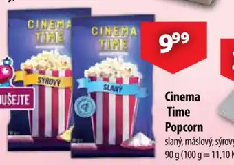 CBA Cinema Time Popcorn nabídka