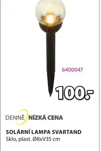 JYSK SOLÁRNÍ LAMPA SVARTAND nabídka