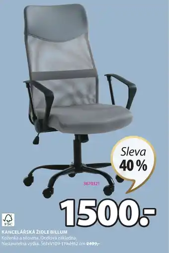 JYSK KANCELÁŘSKÁ ŽIDLE BILLUM nabídka