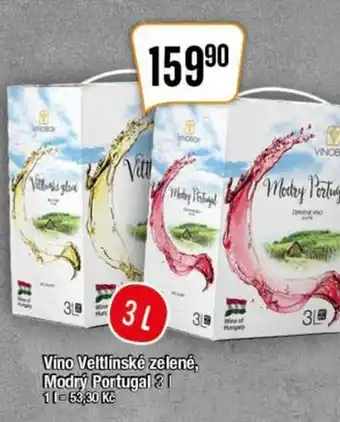 Vino Veltlínské zelené, Modrý Portugal 3L