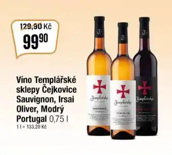 TEMPO Víno Templářské sklepy Čejkovice Sauvignon, Irsai Oliver, Modrý Portugal 0,75 L nabídka