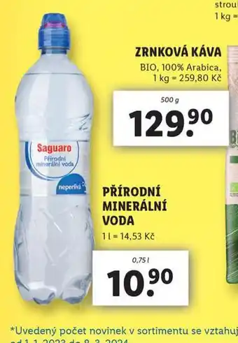 Lidl Přírodní minerální voda nabídka