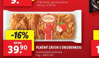 Lidl Plněný závin s drobenkou nabídka