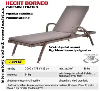 HECHT BORNEO ZAHRADNÍ LEHÁTKO