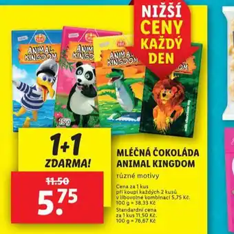 Lidl Mléčná čokoláda animal kingdom nabídka