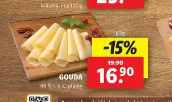 Lidl Gouda 48% plátky nabídka