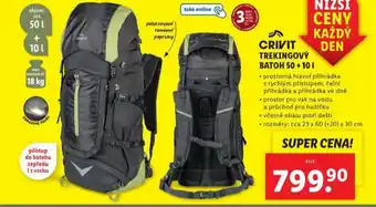Lidl Trekingový batoh 50 + 10 l nabídka