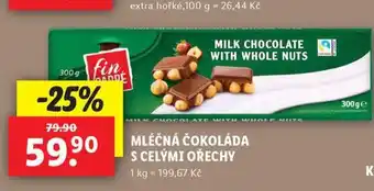 Lidl Mléčná čokoláda s celými ořechy nabídka