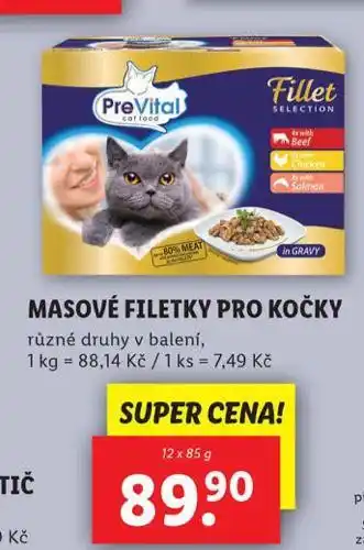 Lidl Prevital masové filetky pro kočky nabídka