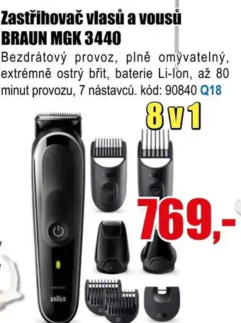 Zastřihovač vlasů a vousů BRAUN MGK 3440