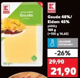 Kaufland Gouda 48%/ Eidam 45% nabídka