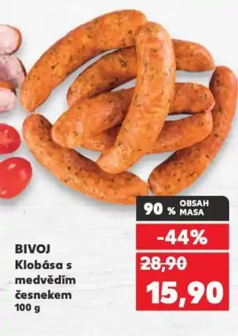 Kaufland BIVOJ Klobása s medvědím česnekem nabídka