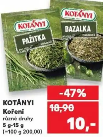 Kaufland KOTÁNYI Koření nabídka