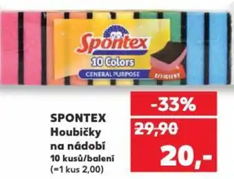 Kaufland SPONTEX Houbičky na nádobí 10 kusů/balení nabídka