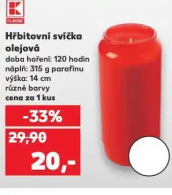 Kaufland Hřbitovní svíčka olejová nabídka