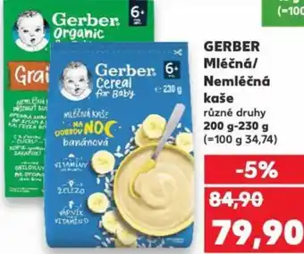 Kaufland GERBER Mléčná/ Nemléčná kaše nabídka