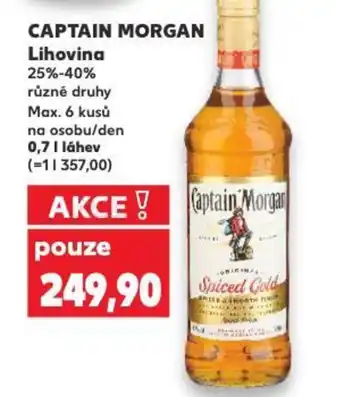 Kaufland CAPTAIN MORGAN Lihovina 0.7L nabídka