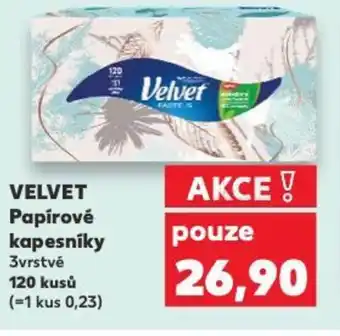 Kaufland VELVET Papírové kapesníky nabídka