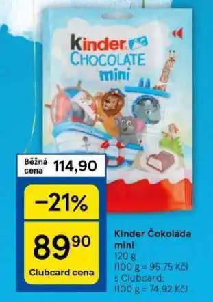 Tesco Kinder čokoláda nabídka