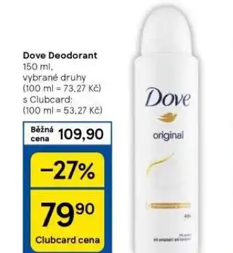 Tesco Dove deodorant nabídka