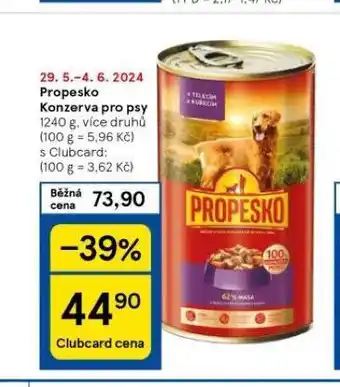 Tesco Propesko konzerva pro psy nabídka