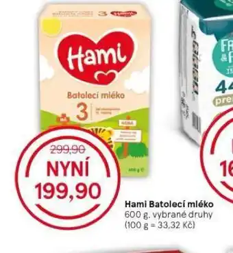 Tesco Hami batolecí mléko nabídka