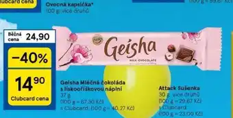 Tesco Geisha čokoláda nabídka