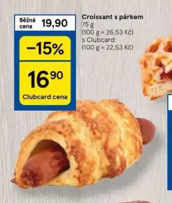 Tesco Croissant s párkem nabídka