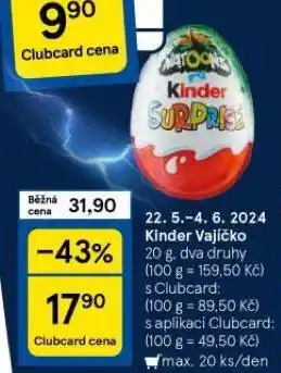 Tesco Kinder vajíčko nabídka