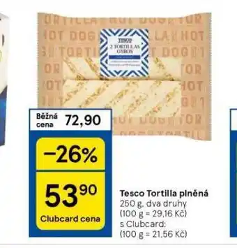 Tesco Tortilla plněná nabídka