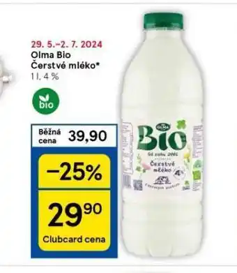 Tesco Olma bio čerstvé mléko nabídka