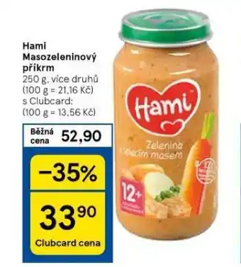 Tesco Hami masozeleninový příkrm nabídka