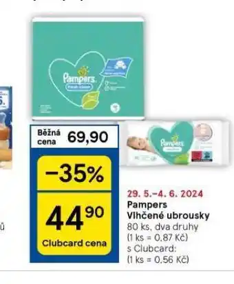 Tesco Pampers vlhčené ubrousky nabídka