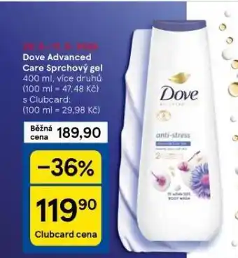 Tesco Dove sprchový gel nabídka