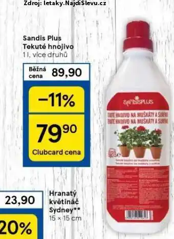 Tesco Sandis plus tekuté hnojivo nabídka