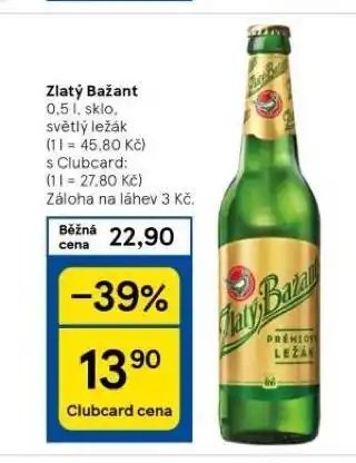 Tesco Pivo zlatý bažant nabídka