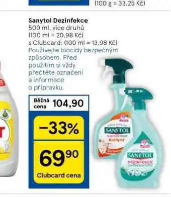 Tesco Sanytol dezinfekce nabídka