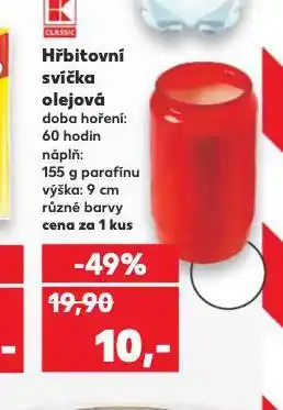 Kaufland Hřbitovní svíčka olejová nabídka