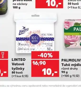 Kaufland Linteo vatové tyčinky nabídka