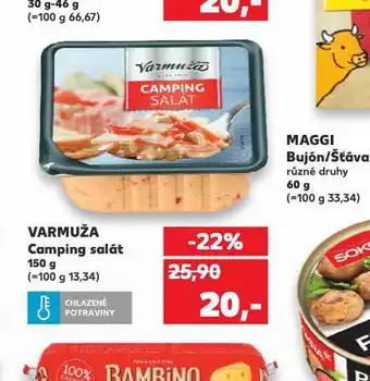 Kaufland Varmuža camping salát nabídka