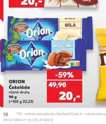 Kaufland Orion čokoláda nabídka