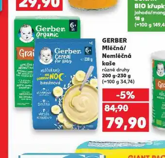 Kaufland Gerber mléčná / nemléčná kaše nabídka