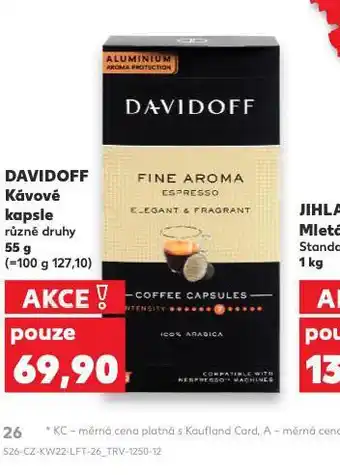 Kaufland Davidoff kávové kapsle nabídka