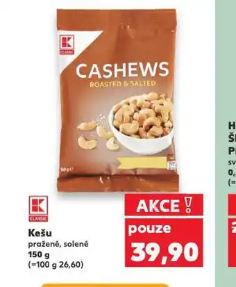 Kaufland Kešu pražené, solené nabídka