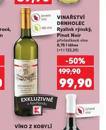 Kaufland Vinařství drnholec ryzlink rýnský nabídka