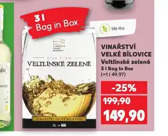 Kaufland Vinařství velké bílovice veltínské zelené nabídka