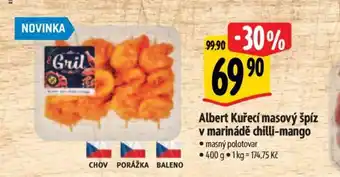 Albert Albert Kuřecí masový špíz v marinádě chilli-mango nabídka