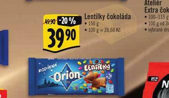 Albert Orion lentilky čokoláda nabídka