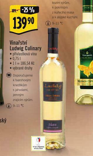 Albert Vinařství ludwig culinary nabídka